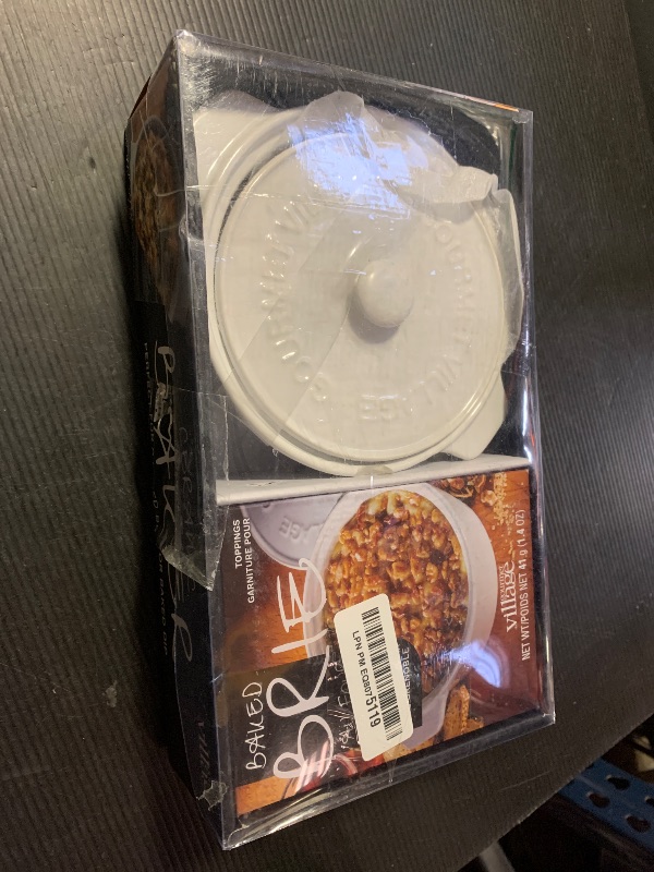 Photo 1 of Gourmet du Village White Ceramic Brie Baker with Handles Gift Set with Maple Walnut Topping