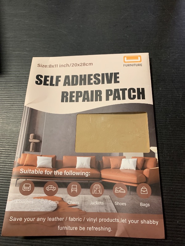 Photo 1 of Cahomo Self-Adhesive Leather Repair Patches,8x11 inch Leather Repair Tape for Couches,Vinyl Leather Repair Kit for Furniture,Drivers Car Seats,Handbags,Jackets Beige