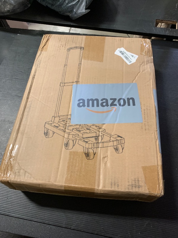 Photo 1 of Voipvvii Folding Hand Truck500lbs, Portable Heavy Duty Dolly Cart, 6 Wheels Collapsible Luggage Cart with 2 Elastic Ropes - Compact Trolley Cart for Easy Moving - Ideal Hand Cart for Travel and More