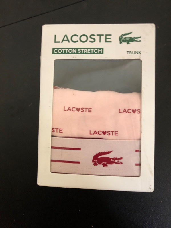 Photo 1 of Lacoste Men's Cotton Stretch Essentials Trunks, 3-pack, Royal Blue/Light Blue/Grey, XL