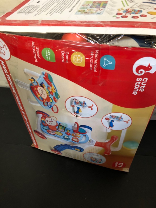 Photo 1 of CUTE STONE 5 in 1 Walker for Baby Boy, Sit to Stand Push Walker with Activity Center Learning to Walk, Early Push Walking Toys Gift for Toddler Infant Blue
