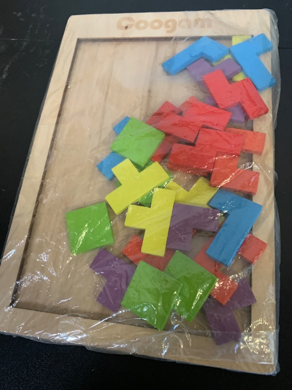 Photo 1 of Coogam Wooden Blocks Puzzle Brain Teasers Toy Tangram Jigsaw Intelligence Colorful 3D Russian Blocks Game STEM Montessori Educational Gift for Kids (40 Pcs)