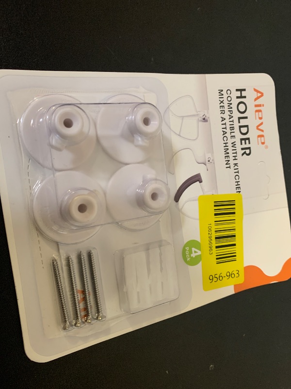 Photo 1 of AIEVE 4 Pack Stand Mixer Attachment Holders Compatible with Kitchenaid Mixer Accessories,Flex Edge Beater, Flat Beater, Dough Hooks and Wire Whip Organizer