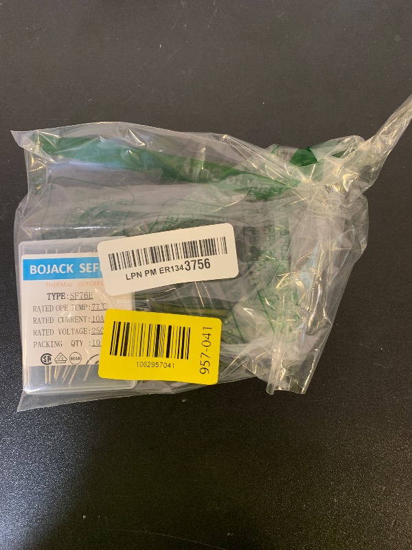 Photo 1 of BOJACK SF76E SEFUSE 10A 250V Thermal Fuses 77 Degrees Celsius Thermal Cutoffs (Pack of 10)