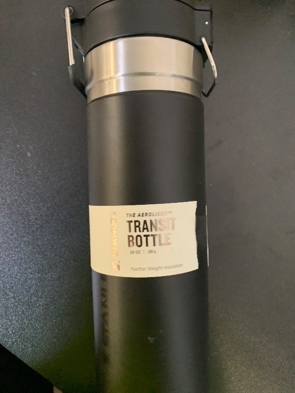 Photo 1 of Stanley AeroLight Transit Bottle 20 oz | Locking Drink Through Lid | Leak Resistant Water Bottle or Coffee Travel Mug | Lightweight Insulated Stainless Steel | BPA-Free | Black