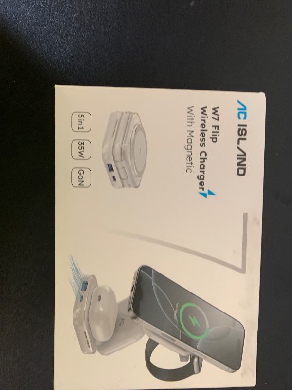 Photo 1 of 5-in-1 Wireless Charger for MagSafe, AC ISLAND Portable Travel Charging Station, 15W Max Fast Foldable Magnetic Stand, Evolved for iPhone 17/16/15/14/13 Series, Apple Watch, AirPods (with 35W Adapter)