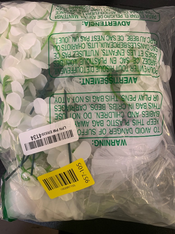 Photo 1 of Riceshoot 37 Pcs Church Pew Wedding Decorations with Light White Fabric Tulle Silk Artificial Flower Pew Clips Wedding Aisle Decor for Party Church Ceremony Banquet Reception