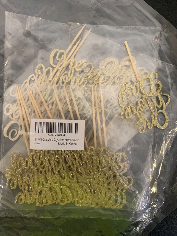 Photo 1 of 24 pcs gold "one more day" decorations