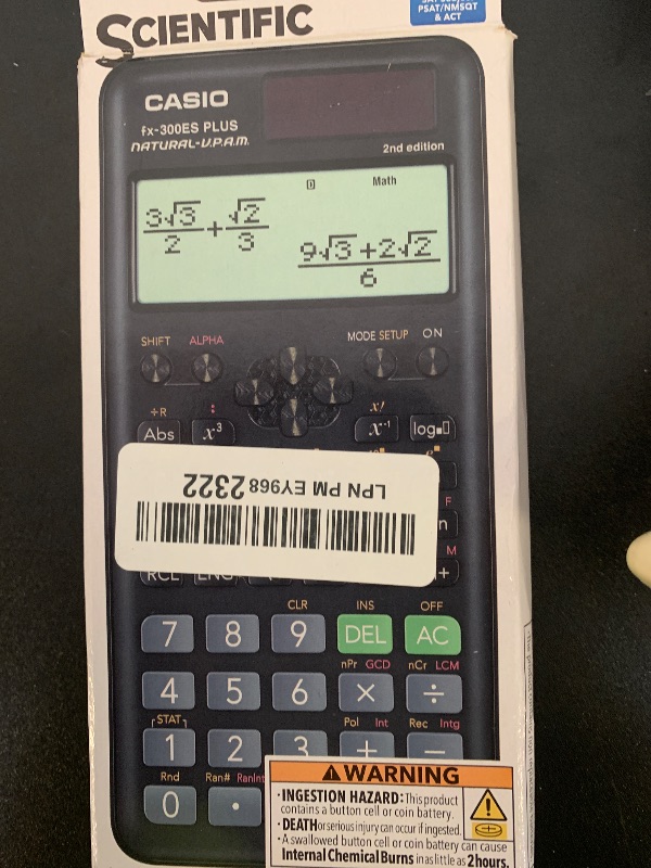 Photo 1 of Casio fx-300ES Plus 2nd Edition – Standard Scientific Calculator | 262 Functions, Natural Textbook Display? | Ideal for Middle School, High School Math, Statistics & Algebra | Black