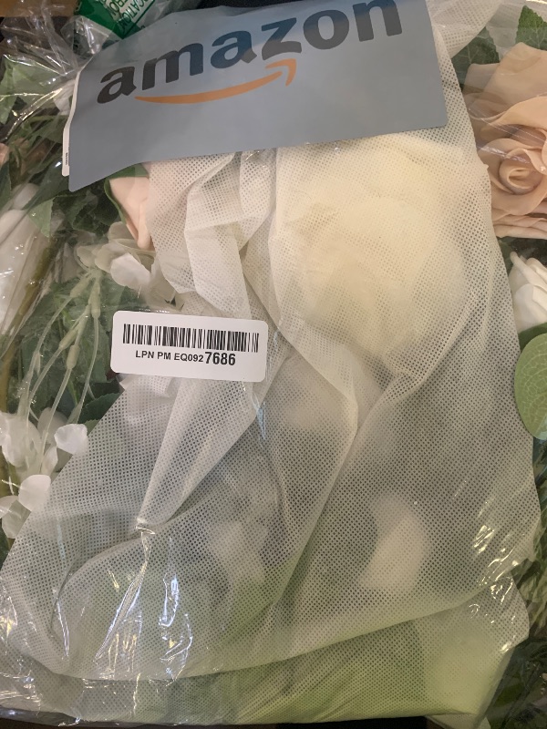Photo 1 of Ling's Moment 2pcs Wedding Flowers Garland Artificial Floral Swag Arch Decorations Rose Greenery Arrangements White & Sage Ceremony Reception Garden Easel Wall Entryway Outdoor board(NOT Include Sign)
