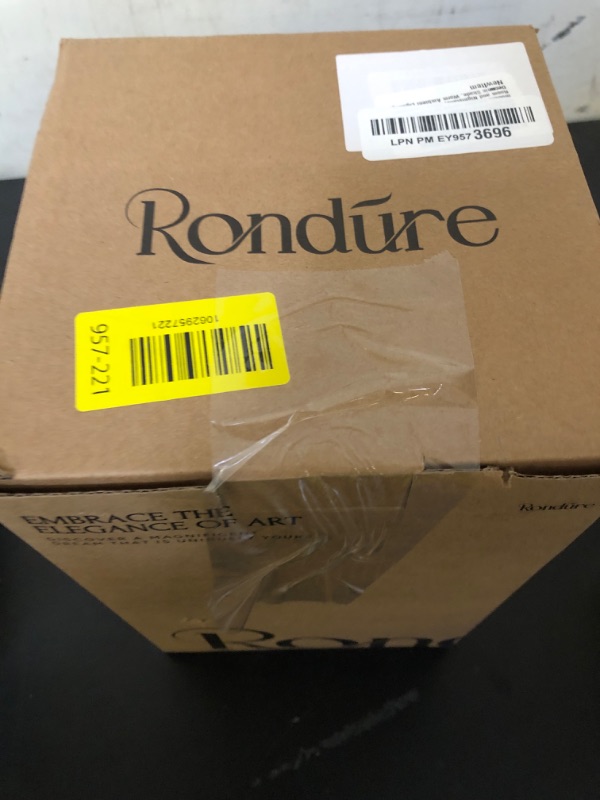 Photo 1 of RONDURE 9.5" Modern Ceramic Table Lamp, Modern Bedside Lamps for Bedroom, Living Room and Nightstand, White Translucent Ceramic Shade, Warm Ambient Lighting, Home Decor