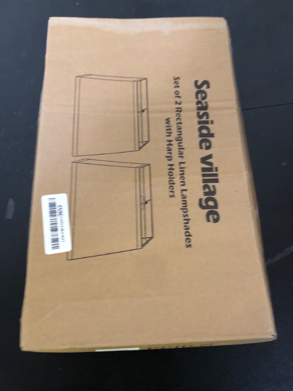 Photo 1 of Rectangle Lamp Shades Set of 2, Top 7"x12.5", Bottom 9"x15", Height 10"?Large Beige Lampshades for Table Lamps Floor Lamps, Square Lamp Shade Replacement, Spider, Harp Holders Included, Easy Assembly