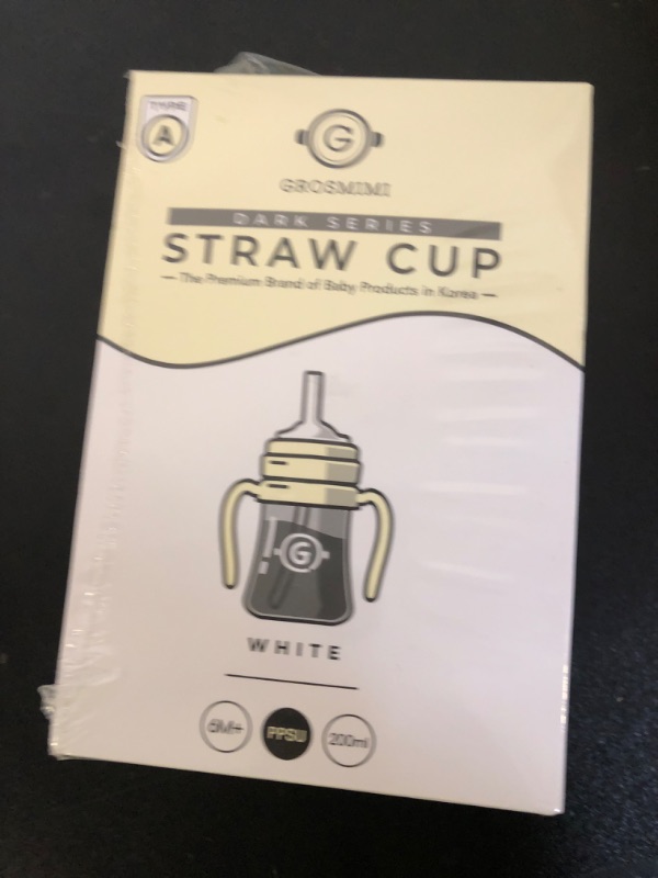 Photo 1 of GROSMIMI Spill Proof no Spill Magic Sippy Cup with Straw with Handle for Baby and Toddlers, Customizable, PPSU, BPA Free 6 oz (White)