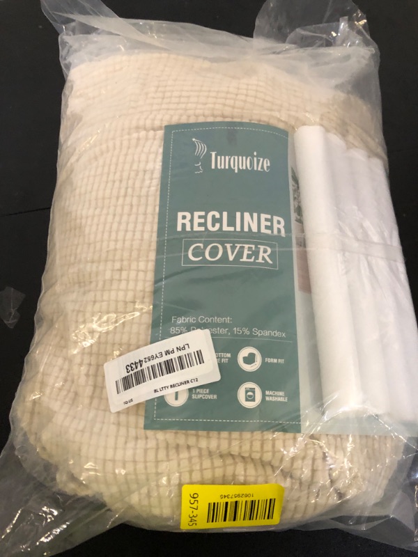 Photo 1 of Turquoize Stretch Recliner Cover Recliner Chair Cover Recliner Slipcover 1-Piece Sofa Cover With Side Pocket Jacquard Sofa Furniture Cover/Protector With Elastic Bottom,Machine Washable,Biscotti Beige
