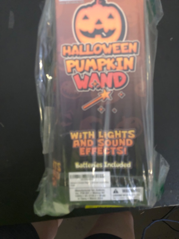 Photo 1 of ArtCreativity Light-Up Halloween Pumpkin Magic Wand Toy with Sound, Jack-O-Lantern Light Up Toys for Kids, with Light Up & Spinning & Sound Effects, for Kids, Halloween Party Favor