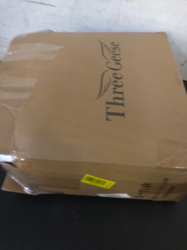 Photo 1 of Three Geese White Goose Feather Bed Pillows Queen/Standard Size Set of 2 - Soft 600 Thread Count 100% Cotton, Medium Firm, Soft Support, White Solid
