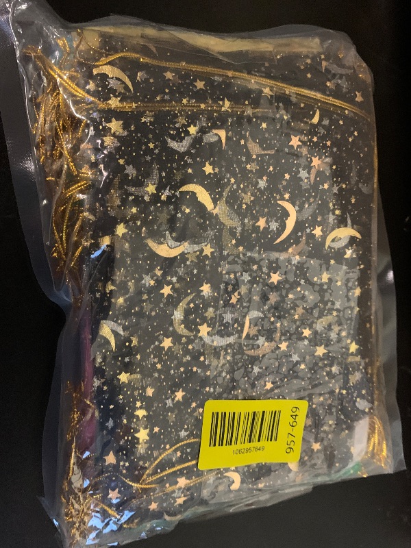 Photo 1 of HDST-HOME 100 Pcs Moon Star Organza Gift Bag Jewelry Bags with Drawstring Candy Pouch Lavender Favor Mesh Bags Wedding Christmas Party, 5x7 Inches (10 Color)