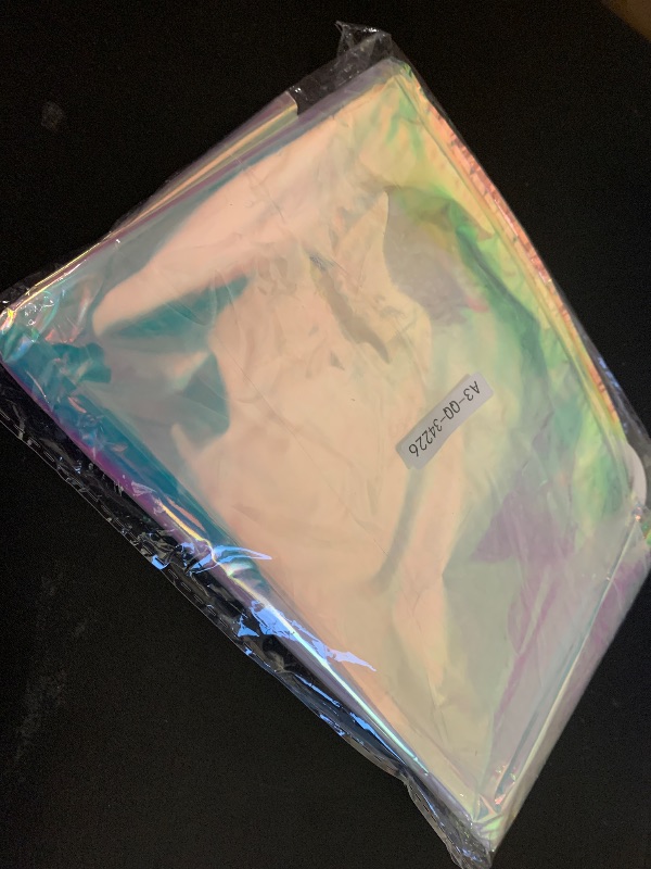 Photo 1 of 12Pcs Iridescent Round Foil Balloons, 22" 15" 10" 4D Clear Ball Balloon, Holographic Balloons for Birthday Wedding Folding Rainbow Under The Sea Mermaid Party decoration