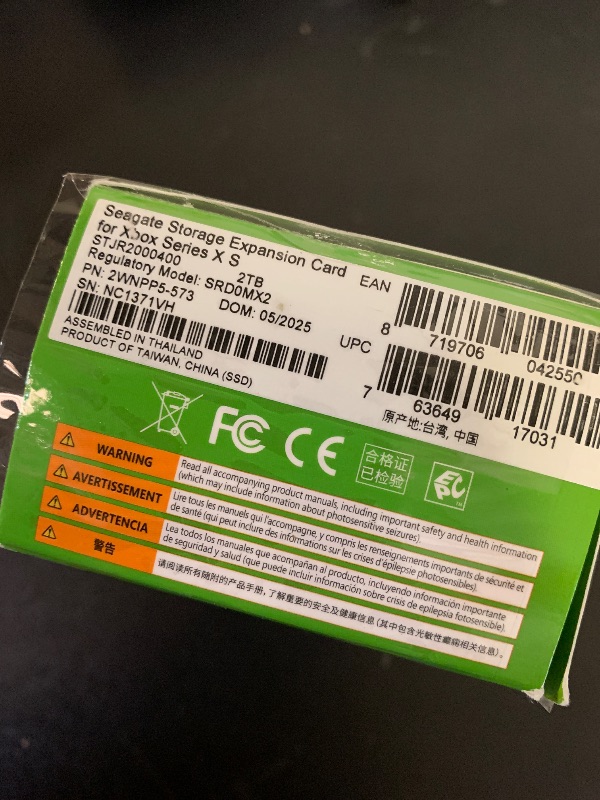 Photo 1 of Seagate Storage Expansion Card 2TB Solid State Drive - NVMe SSD for Xbox Series X|S, Quick Resume, Plug & Play, Licensed (STJR2000400) Black