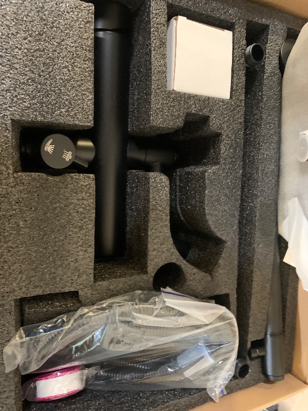 Photo 1 of Matte Black Outdoor Shower Kit - SS304 Shower Head with Handheld, High Pressure, Complete Shower System with Enclosure and Fixtures