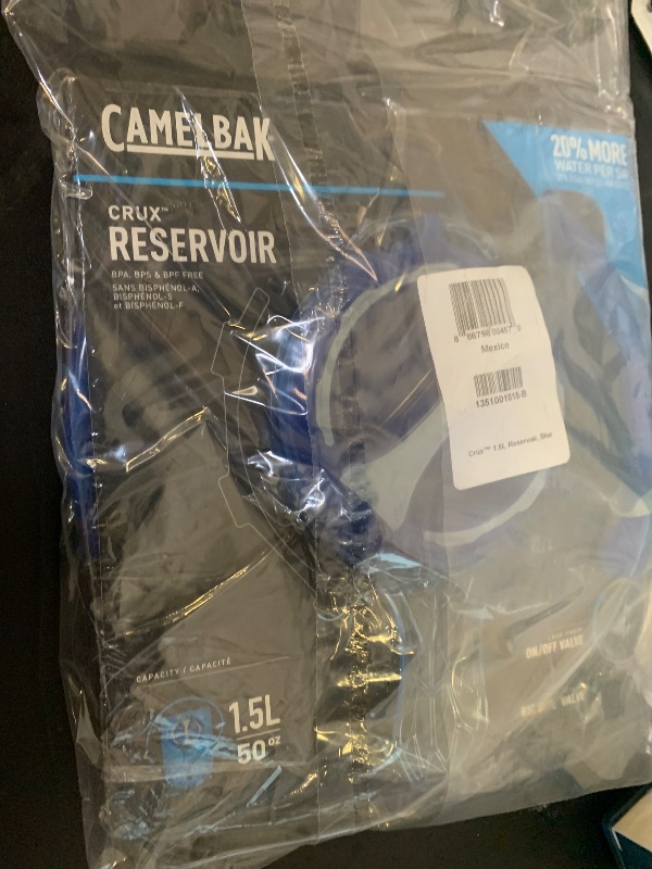 Photo 1 of CamelBak Crux 1.5-Liter Water Reservoir, Hydration Bladder, Faster Water Flow Rate, Leak Proof, Ergonomic Shape, Big Bite Valve, 50 Ounces