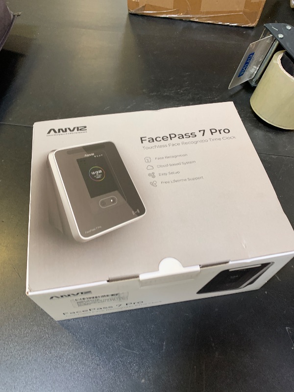 Photo 1 of ANVIZ Time Clocks for Employees Small Business - FacePass 7 Pro Biometric Clock in and Out Machine - Face + RFID + Pin Punching in one, Support Door Access, Forever Free Cloud Software