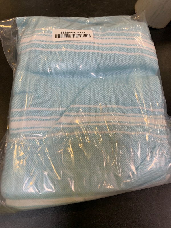 Photo 1 of Belizzi Home Turkish Beach Towel -Large Beach Towels Oversized 2 Pack - Soft Durable Compact Lightweight Quick Dry Sand Free Bath Pool Towel Set for Beach Gifts Clearance Vacation Travel - Aqua Blue