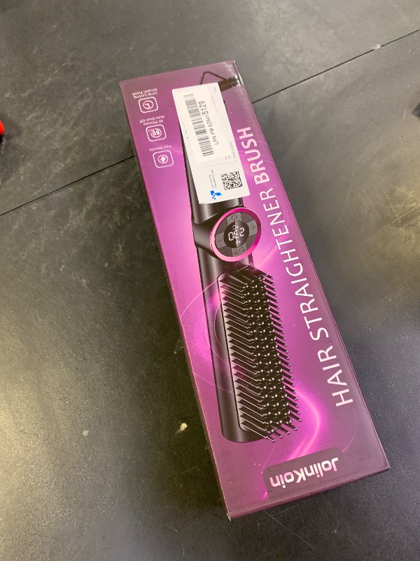 Photo 1 of JolinKoin Hair Straightener Brush for Women: Negative Ionic 3-in-1 Curling & Straightening Brush, Ceramic Hot Comb with 16 Temps for Hair Styling