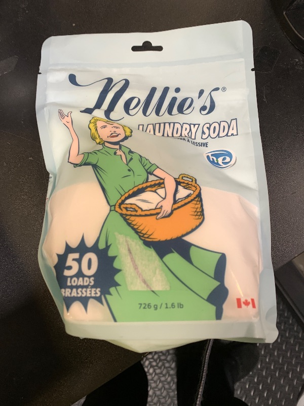 Photo 1 of Nellie's Laundry Soda - Concentrated Laundry Detergent Powder - 50 Load Pouch - Gentle on Skin and Environment - Fragrance-Free - Made in Canada