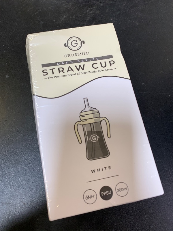 Photo 1 of GROSMIMI Spill Proof no Spill Magic Sippy Cup with Straw with Handle for Baby and Toddlers, Customizable, PPSU, BPA Free 10 oz (White)