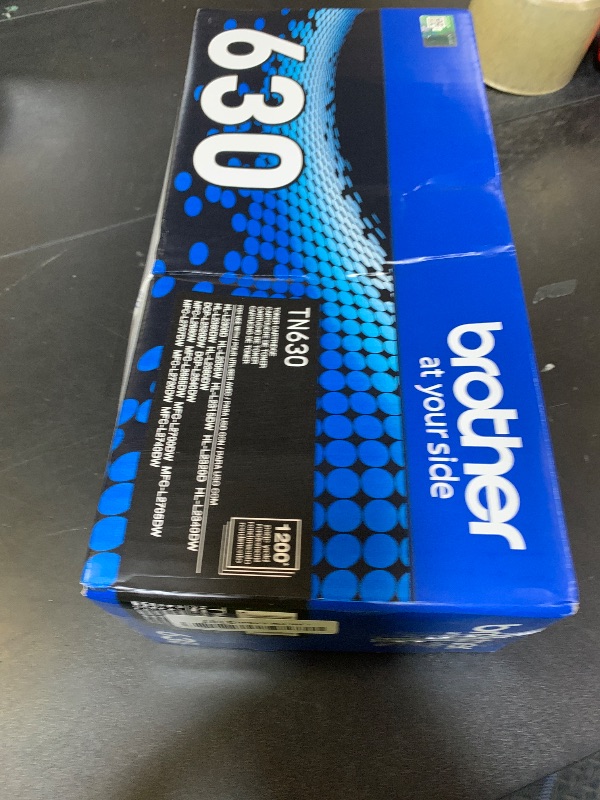 Photo 1 of Brother Genuine Standard Yield Toner Cartridge, TN630, Replacement Black Toner, Page Yield Up To 1,200 Pages, Amazon Dash Replenishment Cartridge