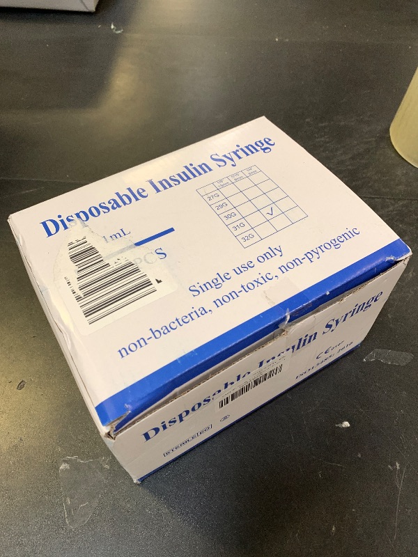 Photo 1 of U-100 1ml 31 Gauge 5/16" Syringe, Individually Packed 100 PACK