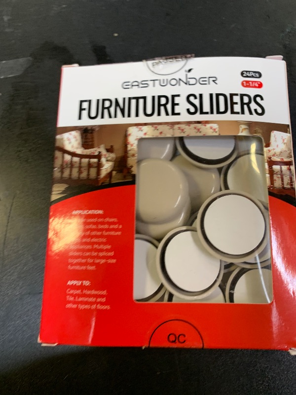 Photo 1 of 1-1/4" Furniture Sliders for Carpet & Hardwood Floors, 24PCS Furniture Pads for Quickly and Easily Move Any Item and Protect The Floor