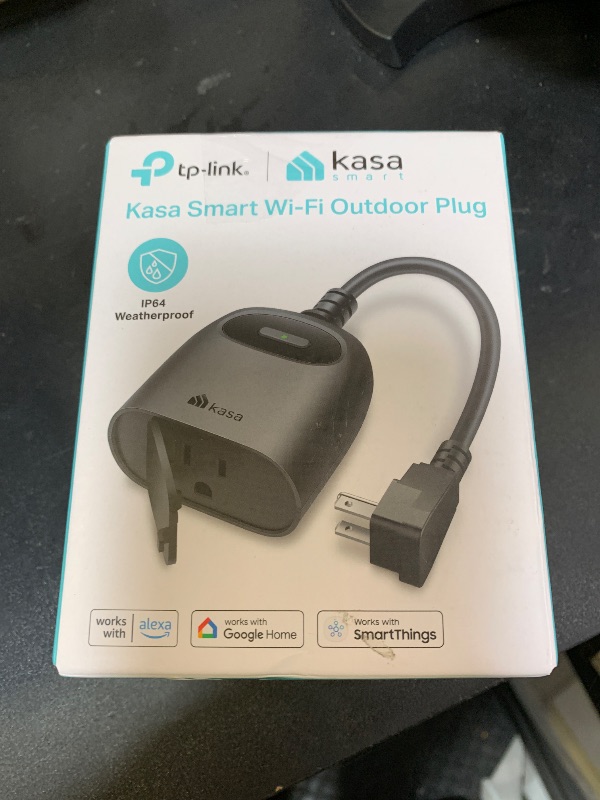 Photo 1 of Kasa Outdoor Smart Plug, Smart Home Wi-Fi Outlet Timer, Max Load 15A/1875W, IP64 Weather Resistance, Compatible with Alexa, Google Home & SmartThings, No Hub Required, ETL Certified(KP401)