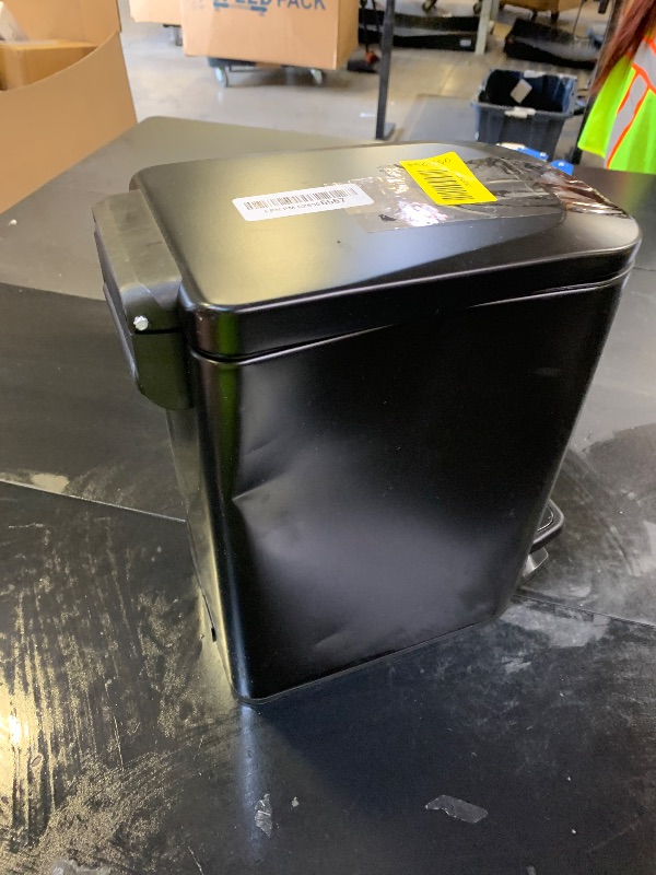 Photo 1 of Cesun Small Bathroom Trash Can with Lid Soft Close, Step Pedal, 6 Liter / 1.6 Gallon Stainless Steel Garbage Can with Removable Inner Bucket, Anti-Fingerprint Finish (Matt Black)
