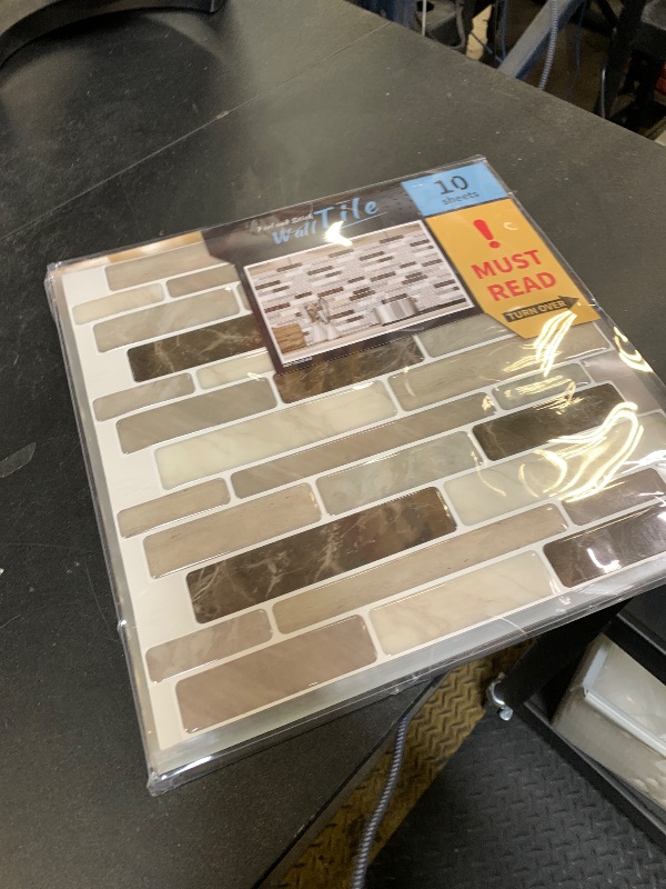 Photo 1 of WOWSTAR 6-Sheet Peel and Stick Backsplash Tile for Kitchen, Back Splash Stick On Tiles for Kitchen Wall (Light Brown)