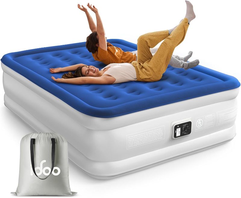 Photo 1 of iDOO Air Mattress Queen with Built in Pump, Blow up Mattress, Inflatable Mattress Queen Size for Guests, Home, Camping, 3 Mins Inflation/Deflation, Upgraded Colchones Inflables, Comfort Air Bed
