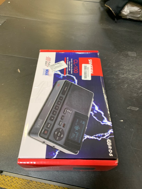 Photo 1 of Sangean CL-100 NOAA, S.A.M.E and Public Alert Certified Weather Alert Table-Top Radio with AM/FM-RBDS, and EEPROM Back Up for Preset Stations