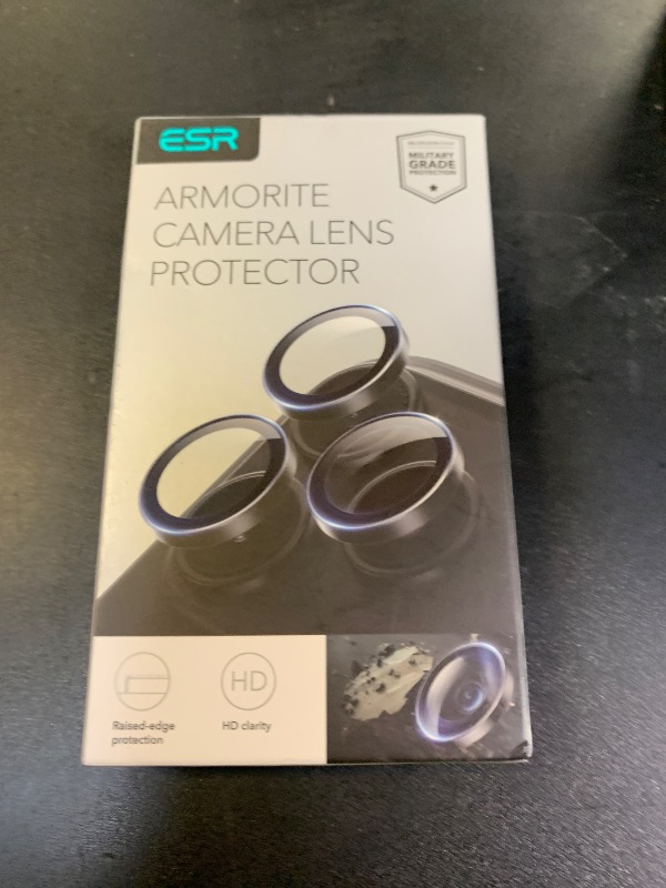 Photo 1 of ESR Camera Lens Protector for iPhone 17 Pro Max/17 Pro/16 Pro Max/16 Pro/15 Pro Max/15 Pro/14 Pro Max/14 Pro, Ultra-tough HD Individual Lens Protectors, Ultra-thin Tempered Glass, 1 Pack, Black