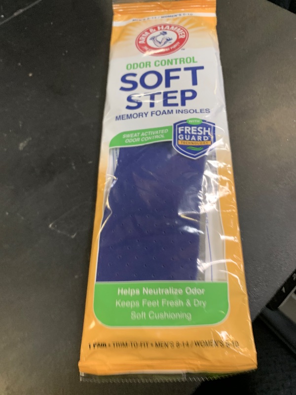 Photo 1 of Arm & Hammer Odor Control Soft Step Insoles, Memory Foam Insoles for Men, Best Insoles for Standing All Day, Foot Insoles, Shoe Insoles