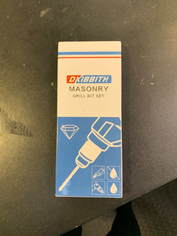 Photo 1 of 10-Piece Masonry Drill Bit Set for Concrete Tile Glass Ceramic Brick,1/8 to 1/2 Inch Drilling Bits with Triangle Handle,Tungsten Steel Alloy Tip.?Black?