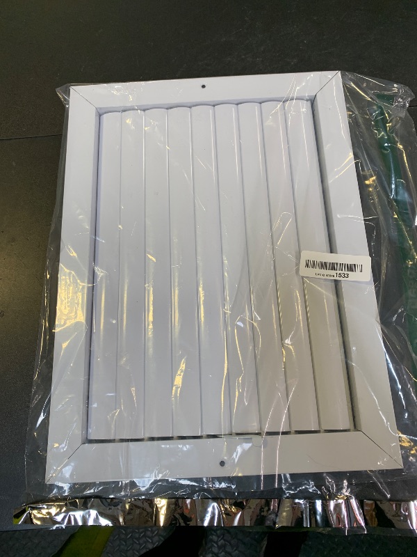 Photo 1 of 10x14 Inch (Duct Opening) Aluminum 1-Way Air Flow Vent – HVAC Vent Cover for Wall or Ceiling – Quiet HVAC Wall Register with Multi-Shutter Damper – Adjustable Curved Blade - Plastic Seal for Tight Fit