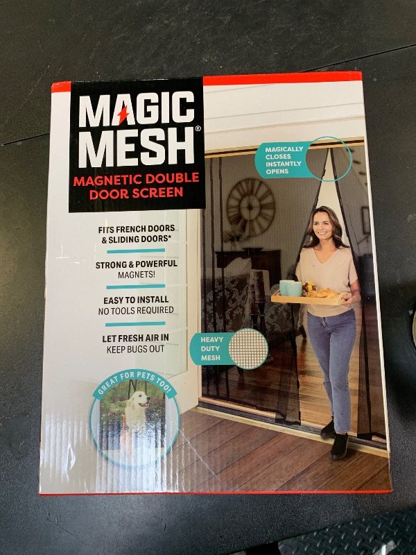 Photo 1 of Magic Mesh Double Door- Hands Free Magnetic Screen Door, Fits French & Sliding Doors 75 in x 83 in