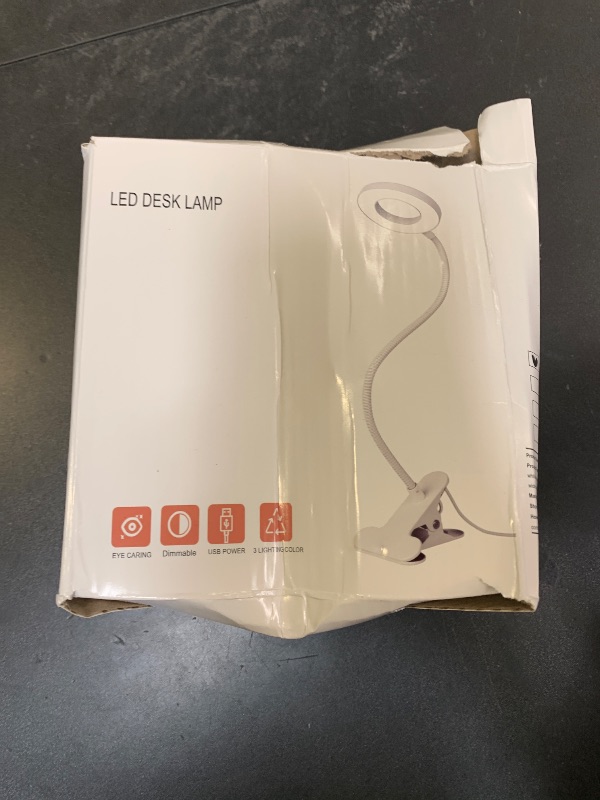 Photo 1 of Woputne Desk Clip on Lamp for Reading Home Office, 10 Dimmable Brightness 3 Modes, Clamp Light for Bed Headboard