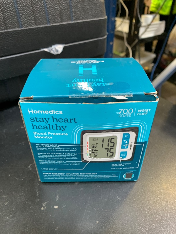Photo 1 of Homedics 700 Series Wrist Cuff Blood Pressure Monitor for Home Use, One-Touch Operation, Accurate Results, 2 Users, with Bluetooth Wireless Technology to The Homedics Health App (Smart)