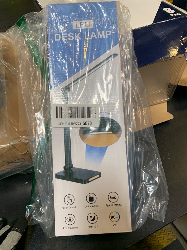 Photo 1 of LED Desk Lamp with USB Ports,Touch Desk Lamps for Home Office with 5 Color Modes,3 Brightness Desk Light with Small Night Light,Reading Lamp Table Lamp for Bedroom Bedside Study Black ?with adapter?