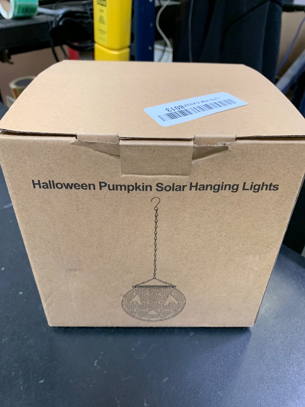 Photo 1 of Halloween Solar Hanging Lights Outdoor - Solar Metal Halloween Lantern Decor, Solar Powered Led Waterproof Decorative Round Hanging Light for Garden, Yard, Patio, Pathway, Porch