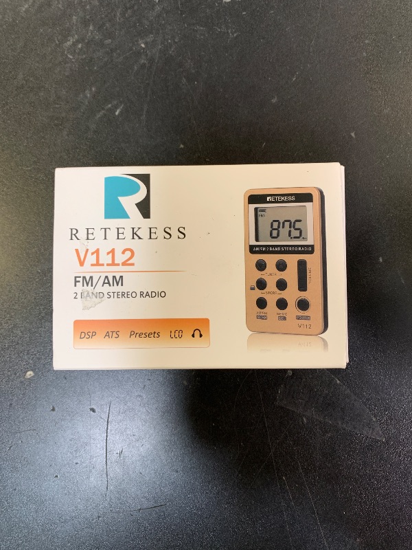 Photo 1 of Retekess V112 AM FM Pocket Radio, Digital Radio with Earphone, Rechargeable Battery with LCD Display for Walking, Jogging, Training(Black)