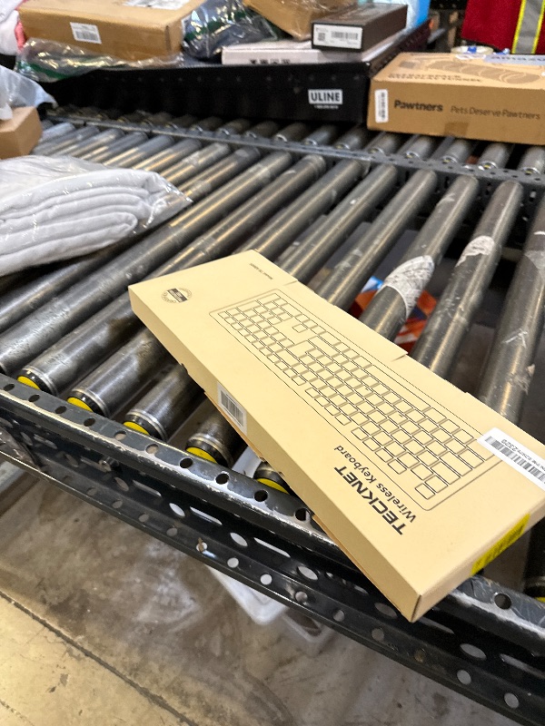 Photo 1 of TECKNET Bluetooth Keyboard Rechargeable, 4-Device Free Switching (2.4G+BT), Ultra-Slim Full Size Wireless Keyboard, Quiet Typing, for PC/Laptop/Smart TV/Phone, Adjustable Stand, 12 Multimedia Keys