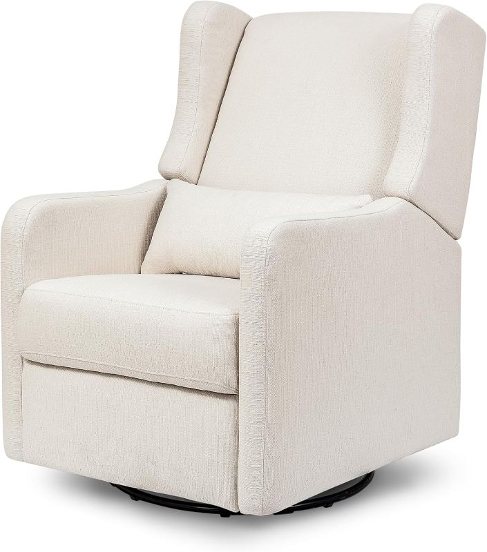 Photo 1 of DaVinci Carter's Arlo Deck Chair and Swivel Glide, Water Resistant and Stain Resistant, Greenguard Gold & CertiPUR-US Certified, Performance Cream Linen
